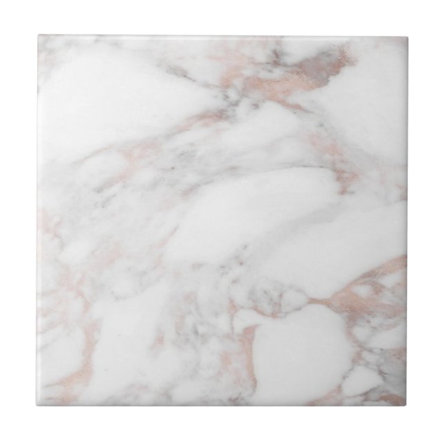 Elegant Rose Gold Marble Customisable Template Ceramic Tile (Front)