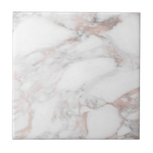 Elegant Rose Gold Marble Customizable Template Ceramic Tile