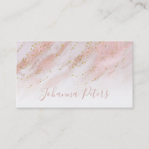 elegant rose gold marble FAUX glitter details Business Card