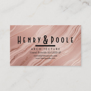 Elegant Rose Gold Marble for Architects & Trades Business Card