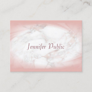 Elegant Rose Gold Marble Handwritten Script Modern Business Card
