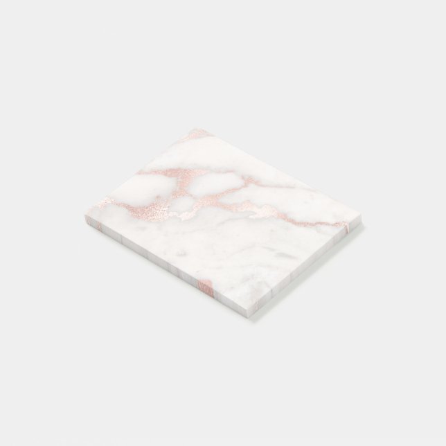 elegant rose gold marble post-it notes (Angled)