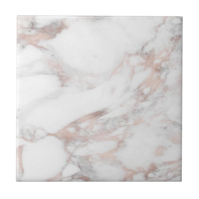 Elegant Rose Gold Marble Template Professional Ceramic Tile (Front)