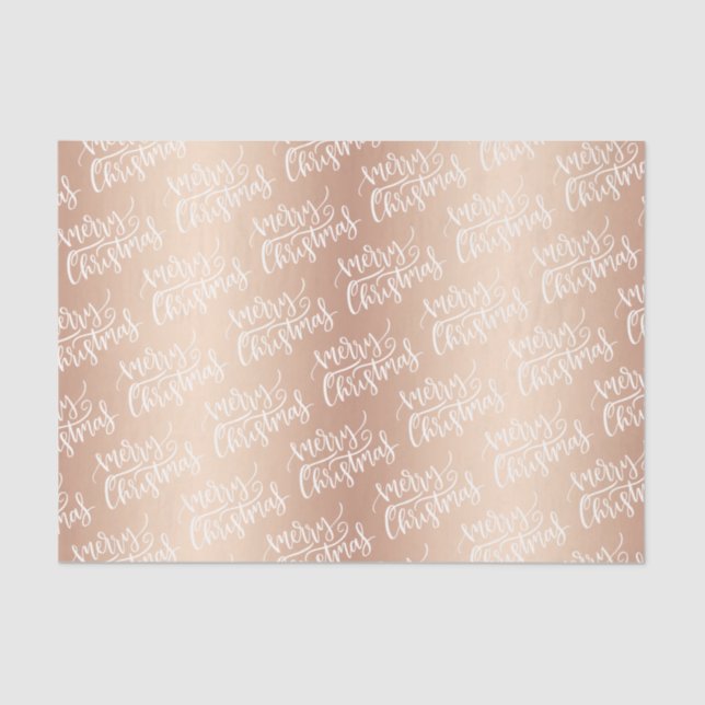 Elegant Rose Gold Merry Christmas Tissue Paper (Front)