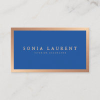 Elegant rose gold metallic royal blue minimalist