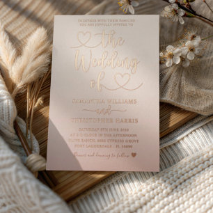 Elegant Rose Gold Minimalist wedding Invitation