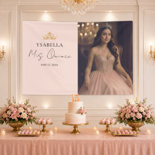 Elegant Rose Gold Mis Quince Photo Banner