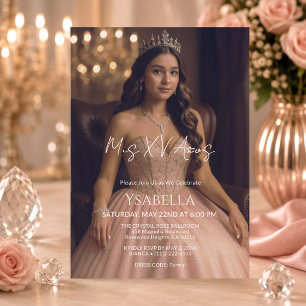 Elegant Rose Gold Mis XV Años Invitation