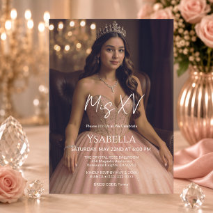 Elegant Rose Gold Mis XV Invitation