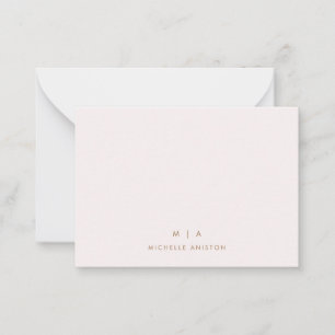 Elegant Rose Gold Modern Monogram Classic Custom   Card