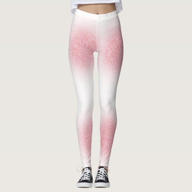Elegant Rose Gold Modern Template Trendy Leggings (Front)