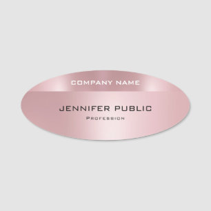 Elegant Rose Gold Modern Trendy Design Template Name Tag