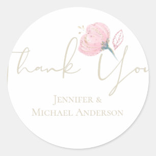Elegant Rose Gold Modern Wedding Sparkle Classic Round Sticker