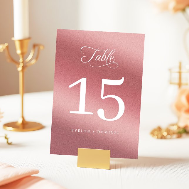 Elegant Rose Gold Modern Wedding Table Number (Creator Uploaded)