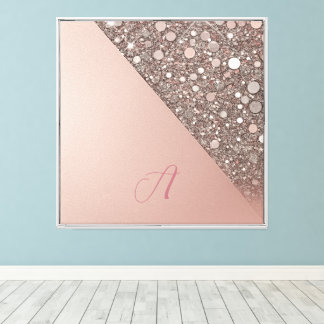 Elegant Rose Gold Monogram Canvas Print
