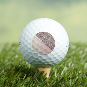 Elegant Rose Gold Monogram  Golf Balls