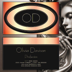 Elegant Rose Gold Monogram Initials Beauty Fashion Business Card