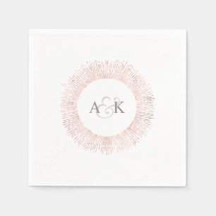 Elegant rose gold monogram wedding napkins