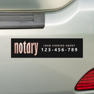 Elegant Rose Gold Notary Loan Agent   Bumper Sticker