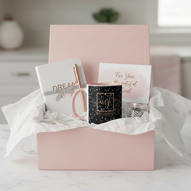 Elegant Rose Gold on Black  Mug (Creator Uploaded)
