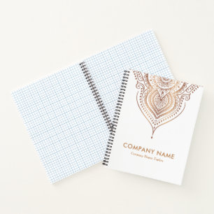 Elegant Rose-Gold Paisley Ornament Notebook