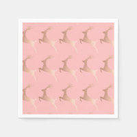Elegant Rose Gold Pink Christmas Reindeer Pattern