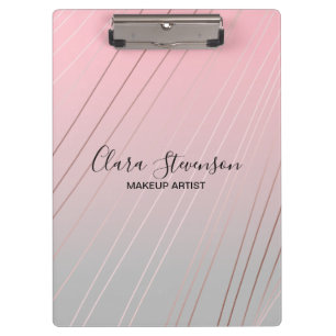 Elegant rose gold, pink & grey gradient ombre clipboard