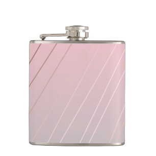 Elegant rose gold, pink & grey gradient ombre hip flask