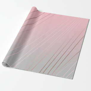 Elegant rose gold, pink & grey gradient ombre wrapping paper