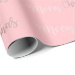 Elegant Rose Gold & Pink Merry Christmas Pattern Wrapping Paper<br><div class="desc">Modern Christmas design in faux rose gold.</div>