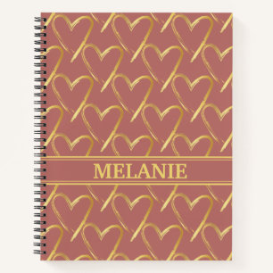 Elegant Rose Gold Professional Personalised Name Notebook