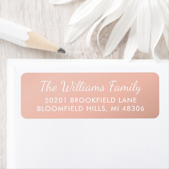 Elegant Rose Gold Return Address Label (Insitu)