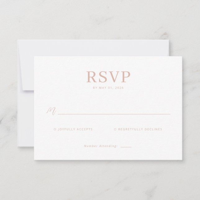 Elegant Rose Gold RSVP Card (Front)