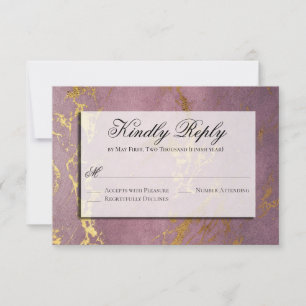 Elegant Rose & Gold RSVP Please Reply Card