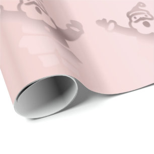 Elegant Rose Gold Santa Claus Christmas Pattern Wrapping Paper