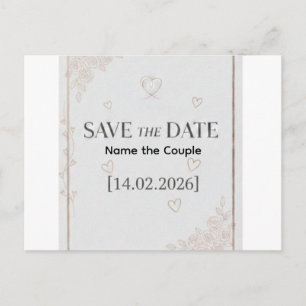 Elegant Rose Gold Save the Date Announcement Postc