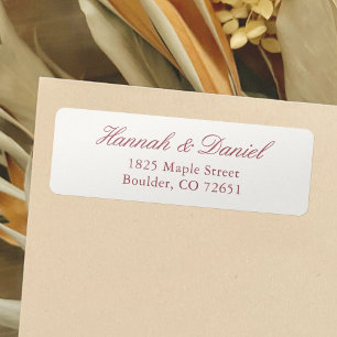 Elegant Rose Gold Script Wedding Return Address Label