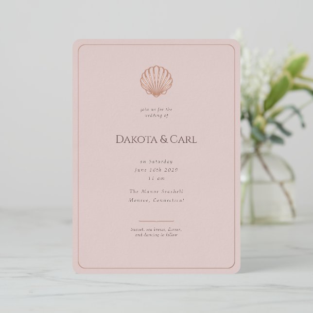 Elegant Rose Gold Seashell Wedding (Standing Front)