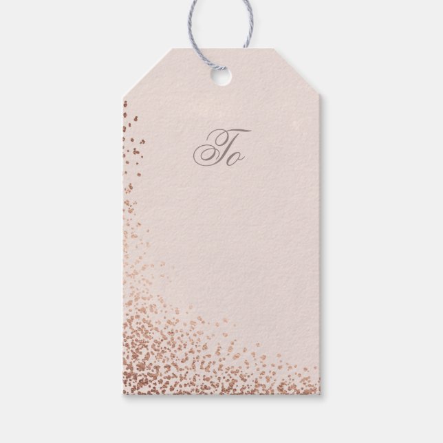 Elegant Rose Gold Shimmer Gift Tags (Front)