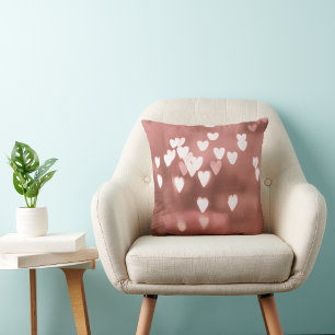 Elegant Rose Gold Shiny hearts Cushion