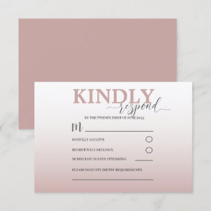 Elegant Rose Gold Simple RSVP Wedding Card