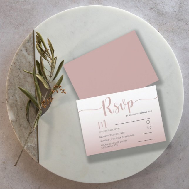 Elegant Rose Gold Simple RSVP Wedding Card (Creator Uploaded)