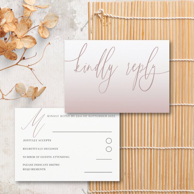 Elegant Rose Gold Simple RSVP Wedding Card (Creator Uploaded)