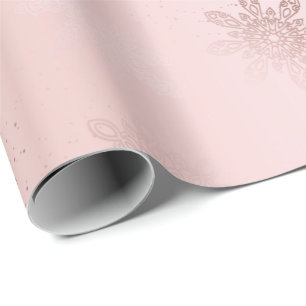 Elegant Rose Gold Snowflake Christmas Pattern Wrapping Paper