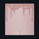 Elegant Rose Gold Sparkle Glitter Drips Monogram Notepad<br><div class="desc">Elegant Rose Gold Sparkle Glitter Drips Monogram Notepad with fashion faux blush pink/rose gold glitter drips on a chic background with your custom monogram and name. Great for anyone who loves the luxury glam lifestyle. Perfect for your luxury aesthetic! You're dripping in luxury - show it! Please contact us at...</div>