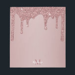 Elegant Rose Gold Sparkle Glitter Drips Monogram Notepad<br><div class="desc">Elegant Rose Gold Sparkle Glitter Drips Monogram Notepad with fashion faux blush pink/rose gold glitter drips on a chic background with your custom monogram and name. Great for anyone who loves the luxury glam lifestyle. Perfect for your luxury aesthetic! You're dripping in luxury - show it! Please contact us at...</div>