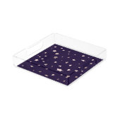 elegant rose gold stars on a purple background acrylic tray (Angled)