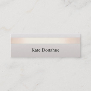 Elegant Rose Gold Striped Modern Stylish Grey Mini Business Card