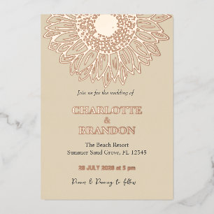 Elegant Rose Gold Sunflower Wedding