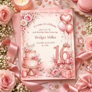 Elegant Rose Gold Sweet 16 Birthday Party